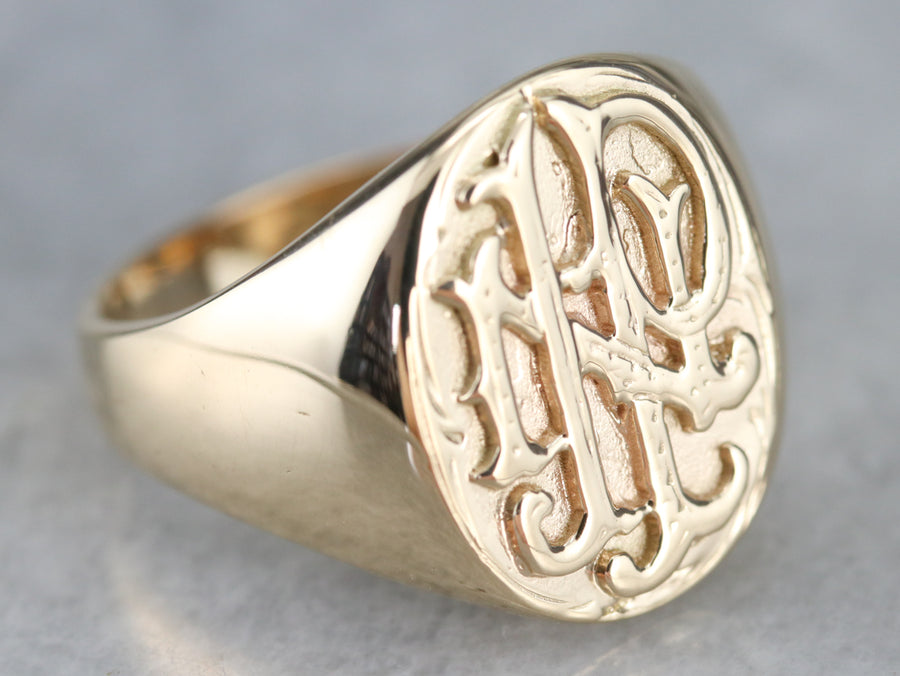 Antique Monogrammed "INP" Signet Ring