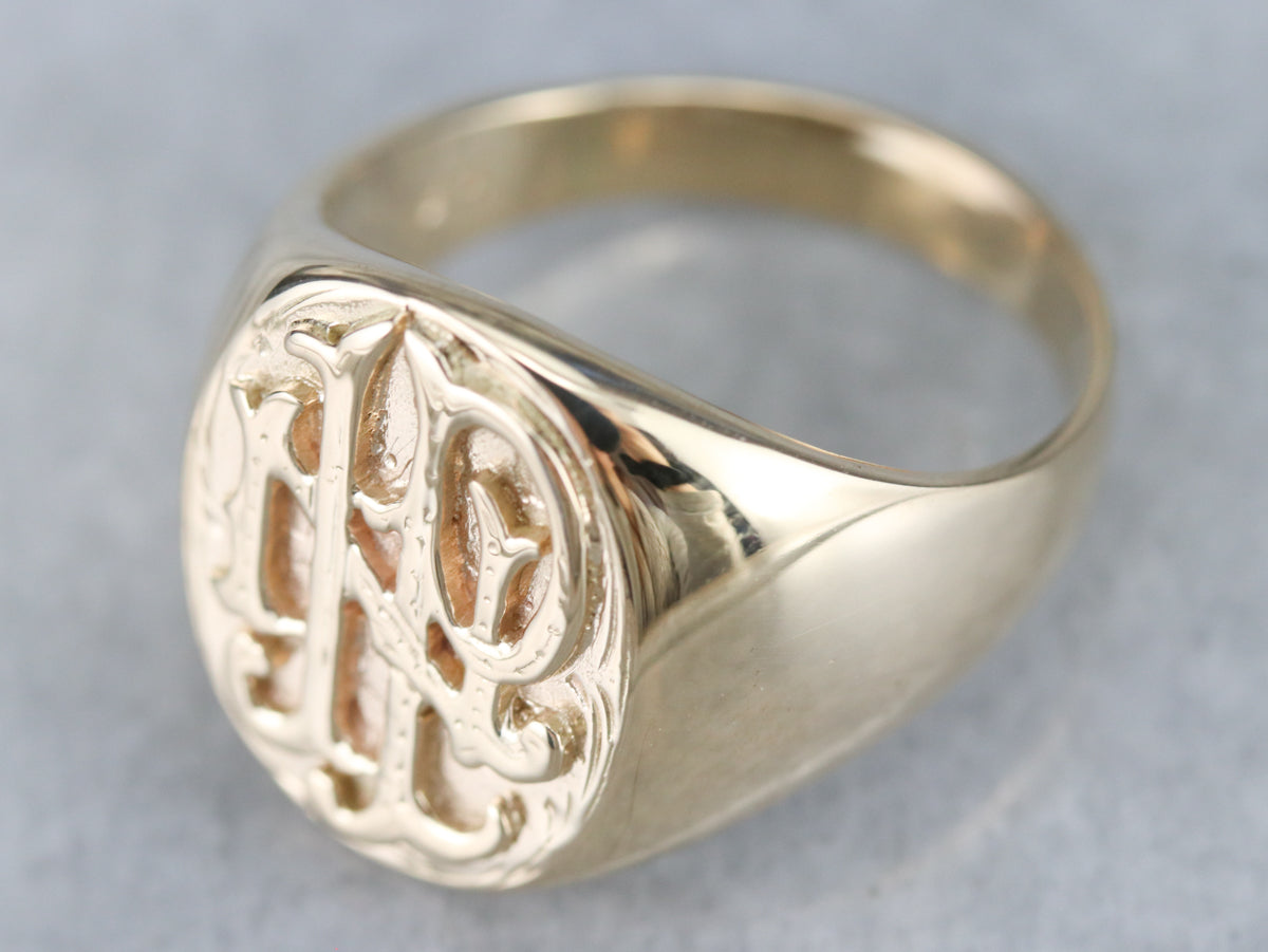 Antique Monogrammed "INP" Signet Ring