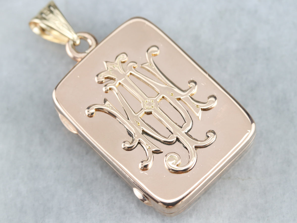 Antique Family Crest Monogramed Locket