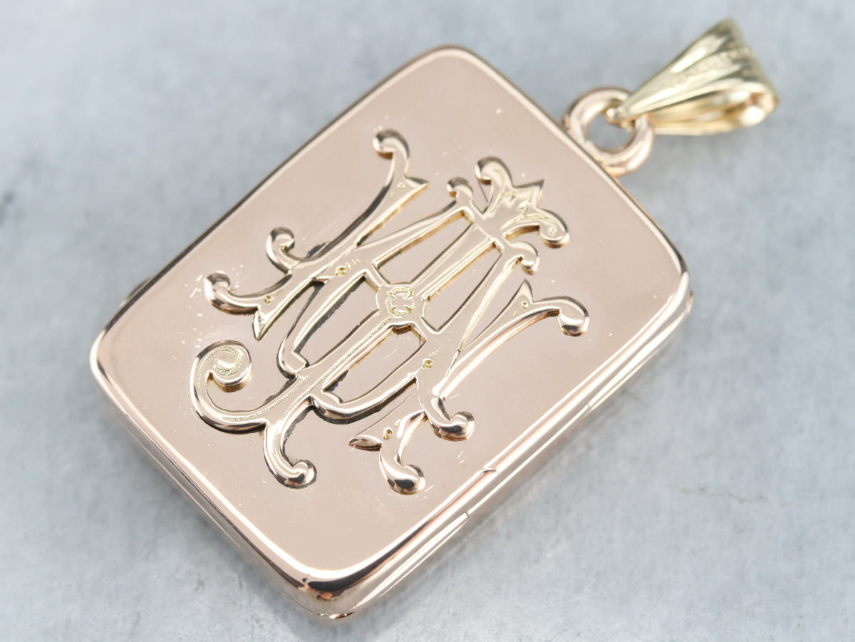 Antique Family Crest Monogramed Locket