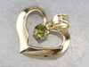 Gold Demantoid Garnet Heart Pendant