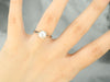 White Gold White Pearl Solitaire Ring