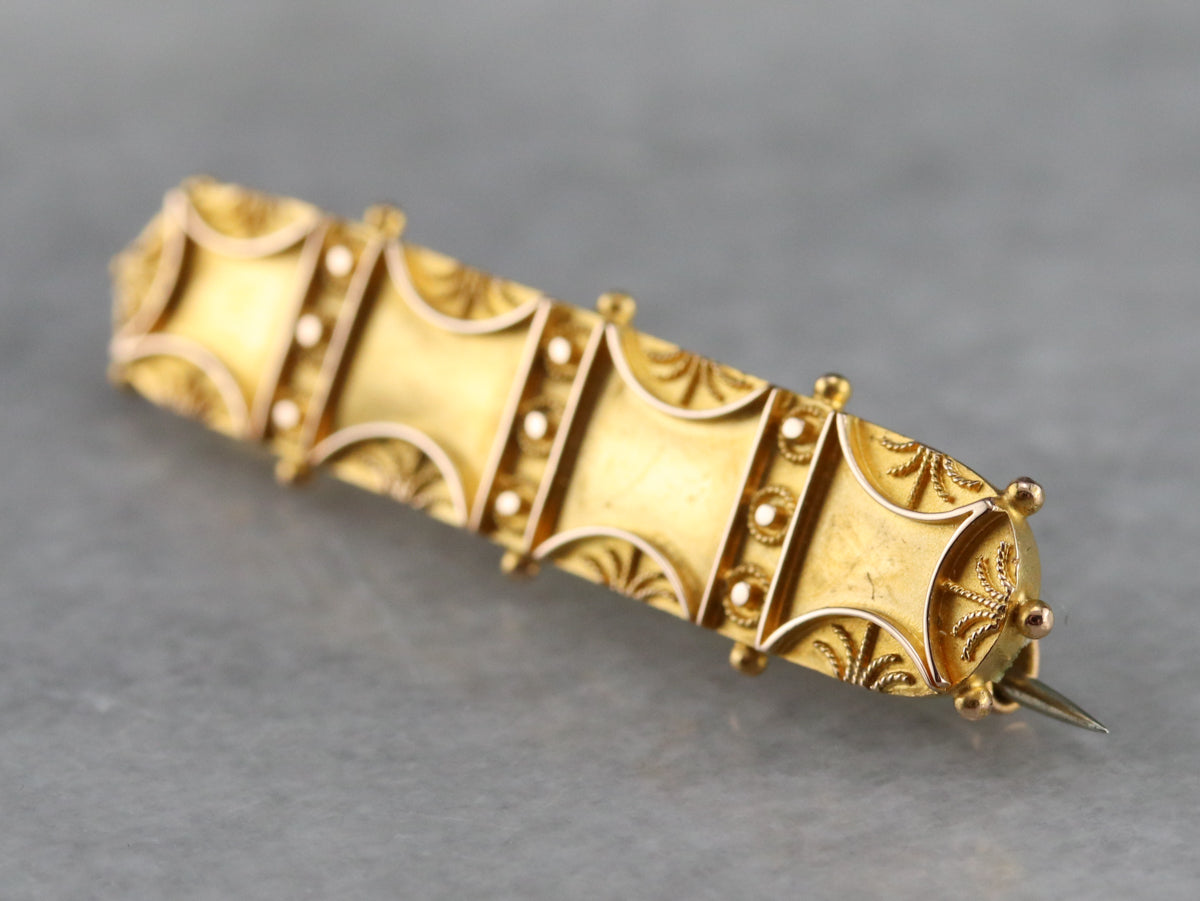 Broche de oro florecido victoriano