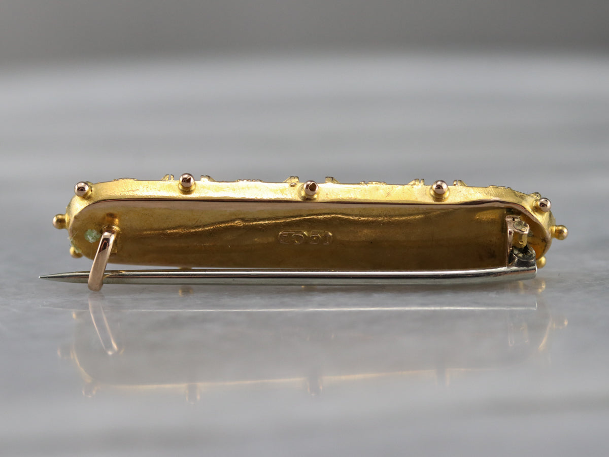 Broche de oro florecido victoriano