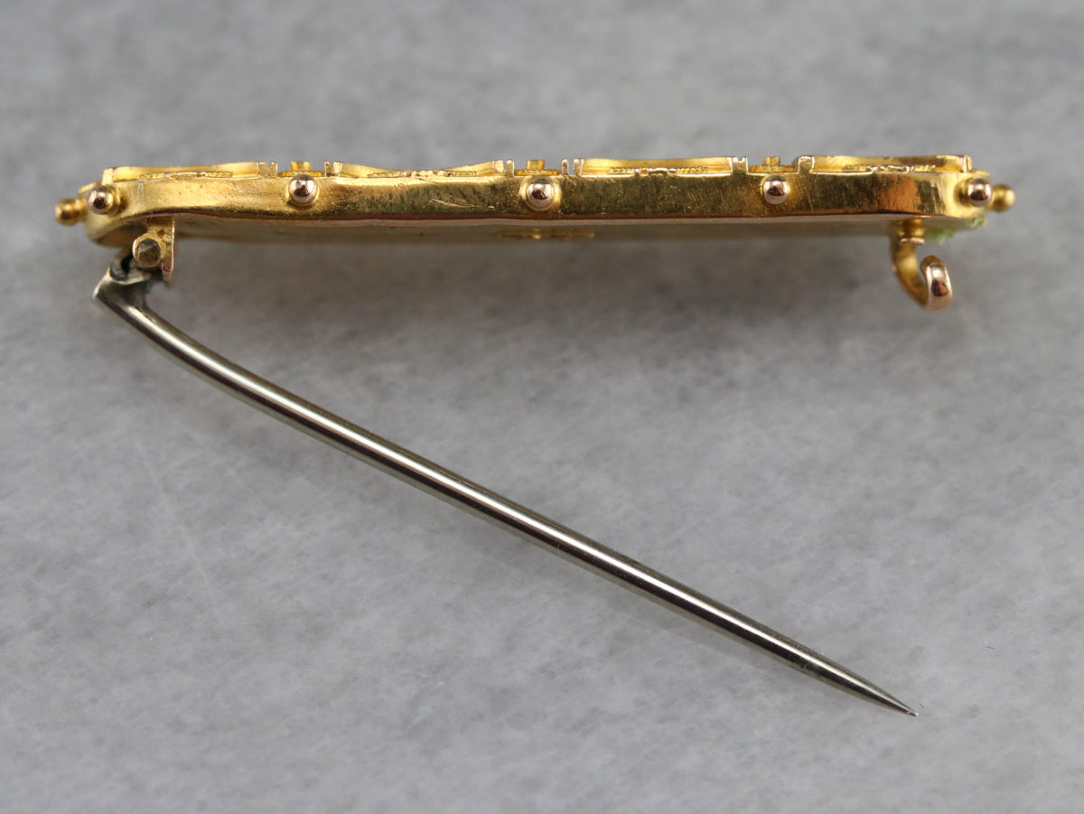 Broche de oro florecido victoriano