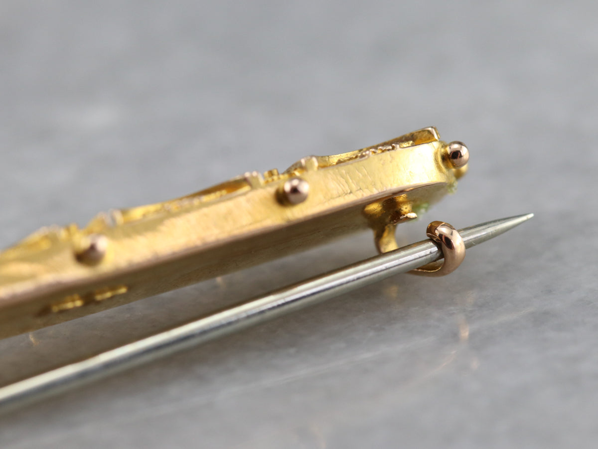 Broche de oro florecido victoriano