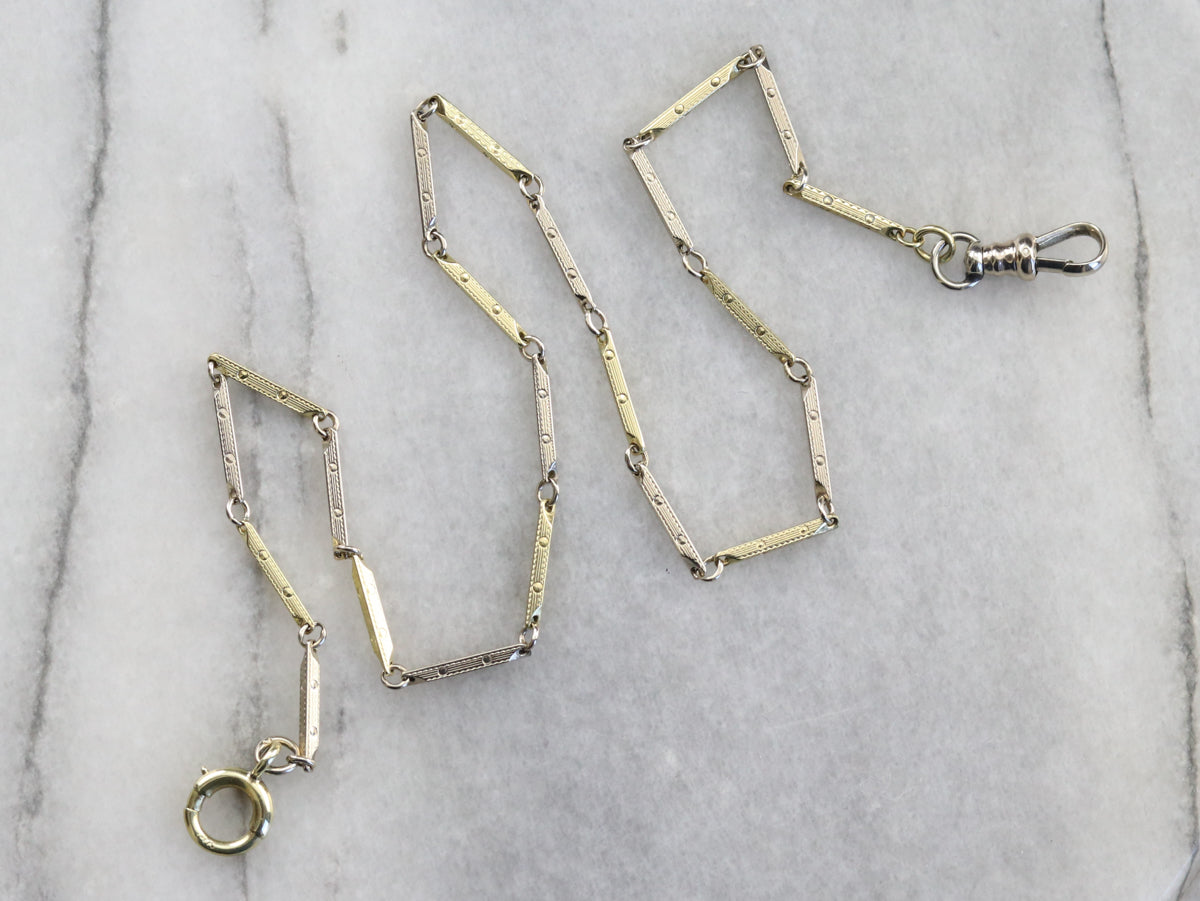 Retro Era Gold Pocket Watch Chain