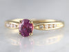 Pink Sapphire and Diamond Gold Ring