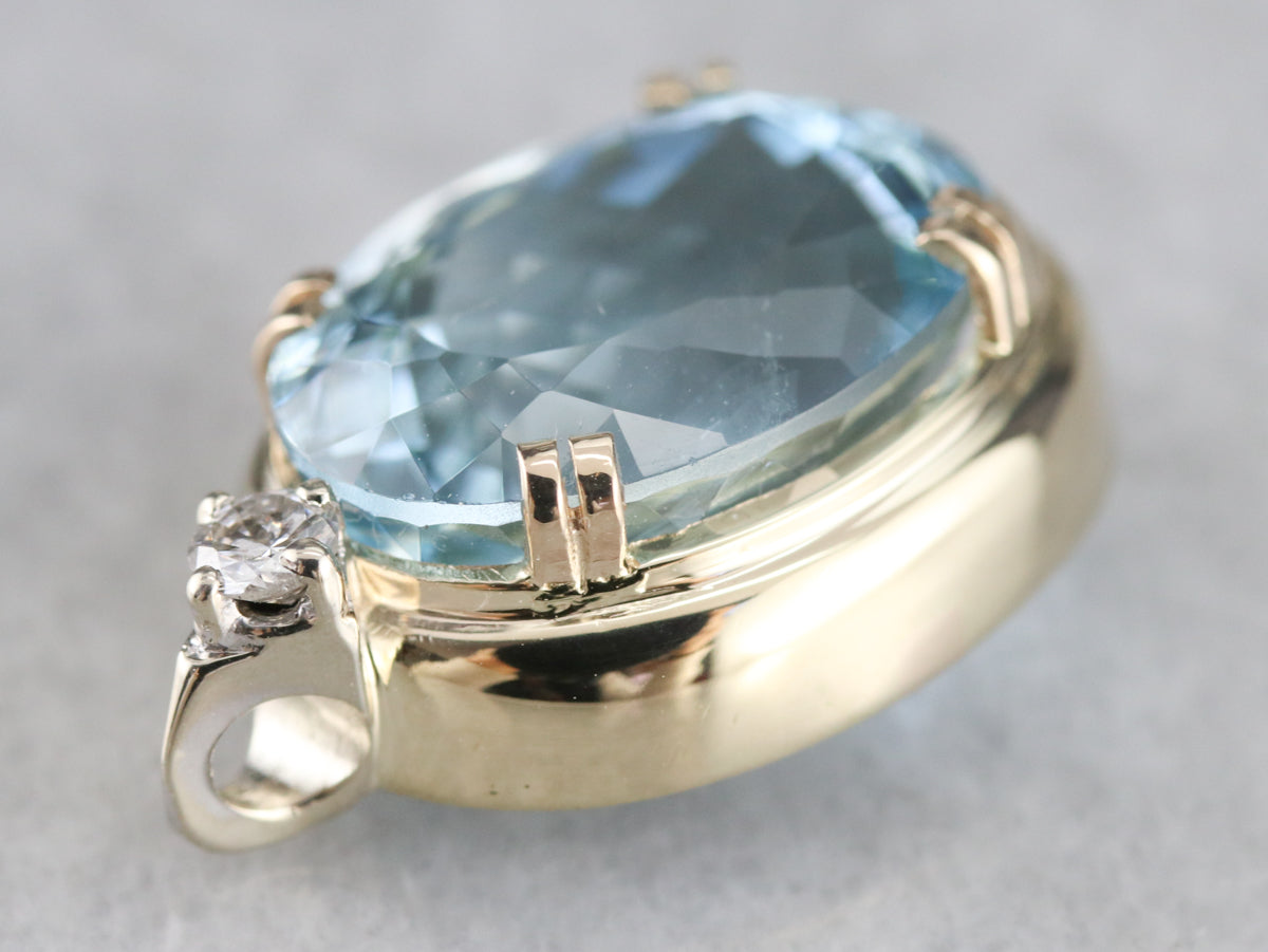 Aquamarine and Diamond Pendant