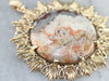 Gold Mexican Crazy Lace Agate Pendant