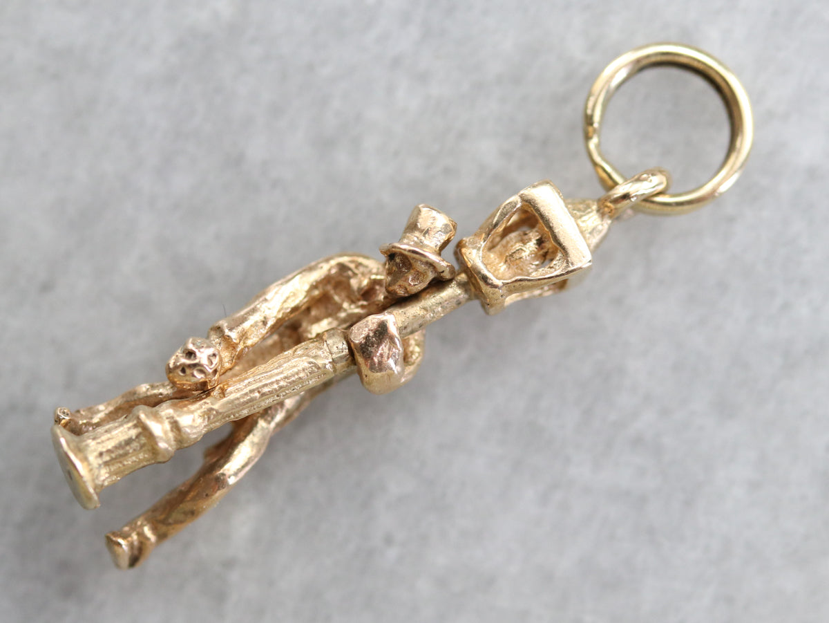 Vintage Drunk Groom on Lamp Post Charm