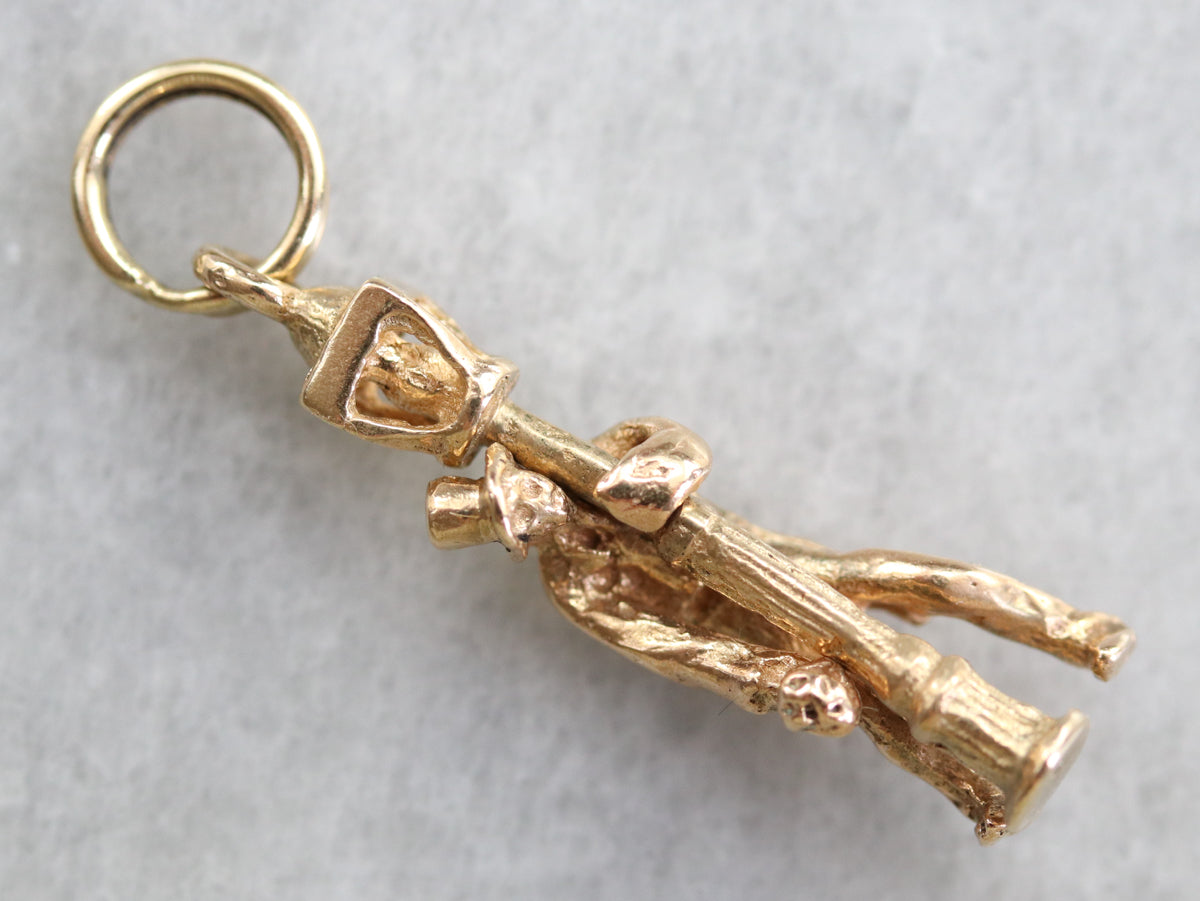 Vintage Drunk Groom on Lamp Post Charm