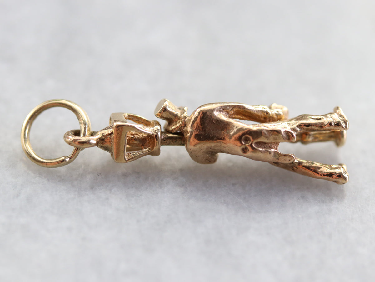 Vintage Drunk Groom on Lamp Post Charm