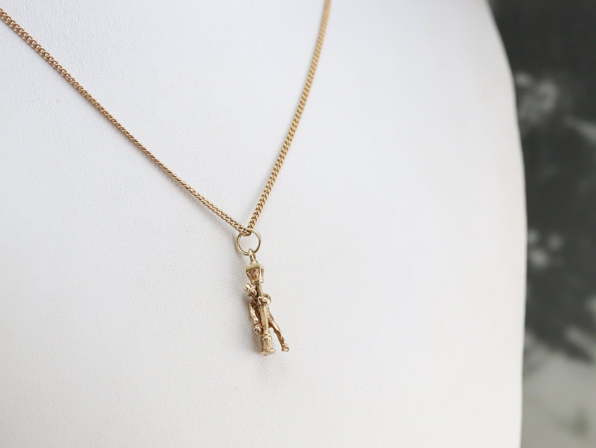 Vintage Drunk Groom on Lamp Post Charm