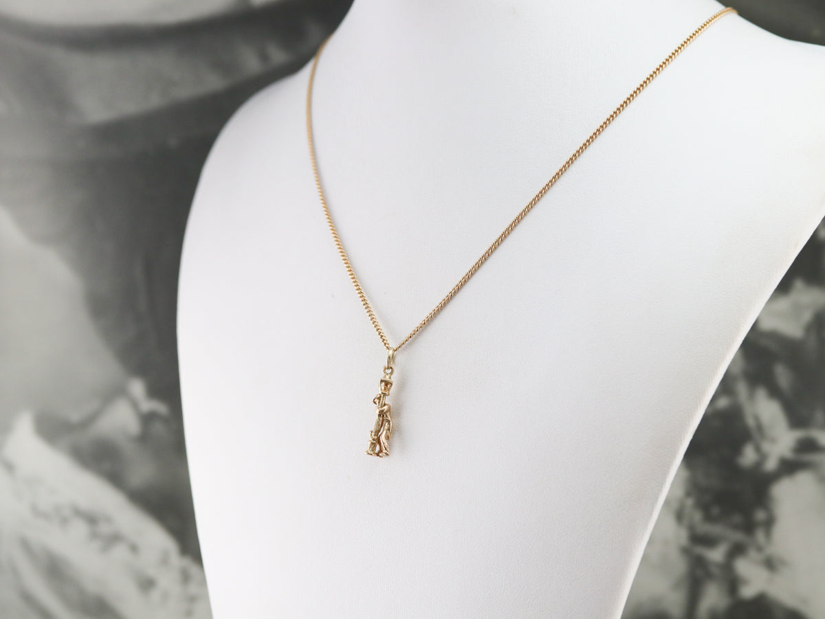 Vintage Drunk Groom on Lamp Post Charm