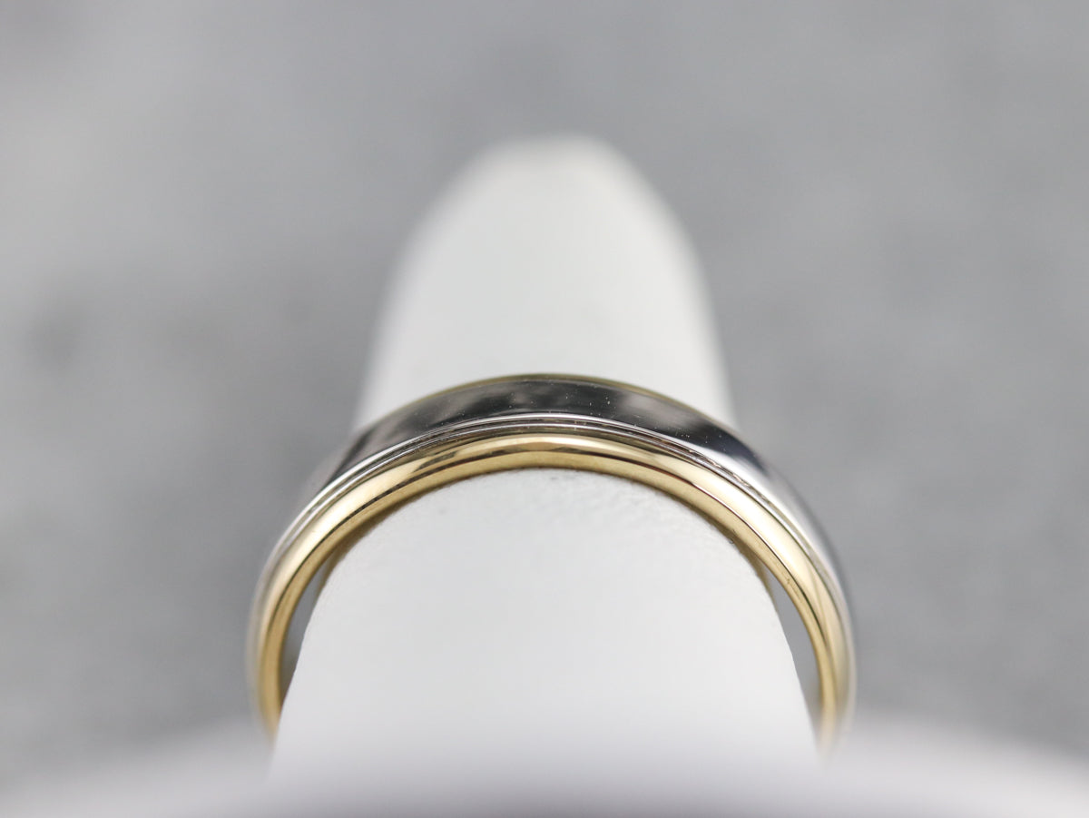 18K Gold and Platinum Wedding Band