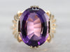 Amethyst with Fanned Shoulder Cocktail Ring