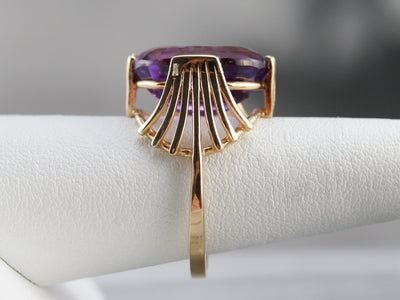 Amethyst with Fanned Shoulder Cocktail Ring