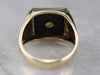 Vintage Onyx and Enamel "A" Initial Ring