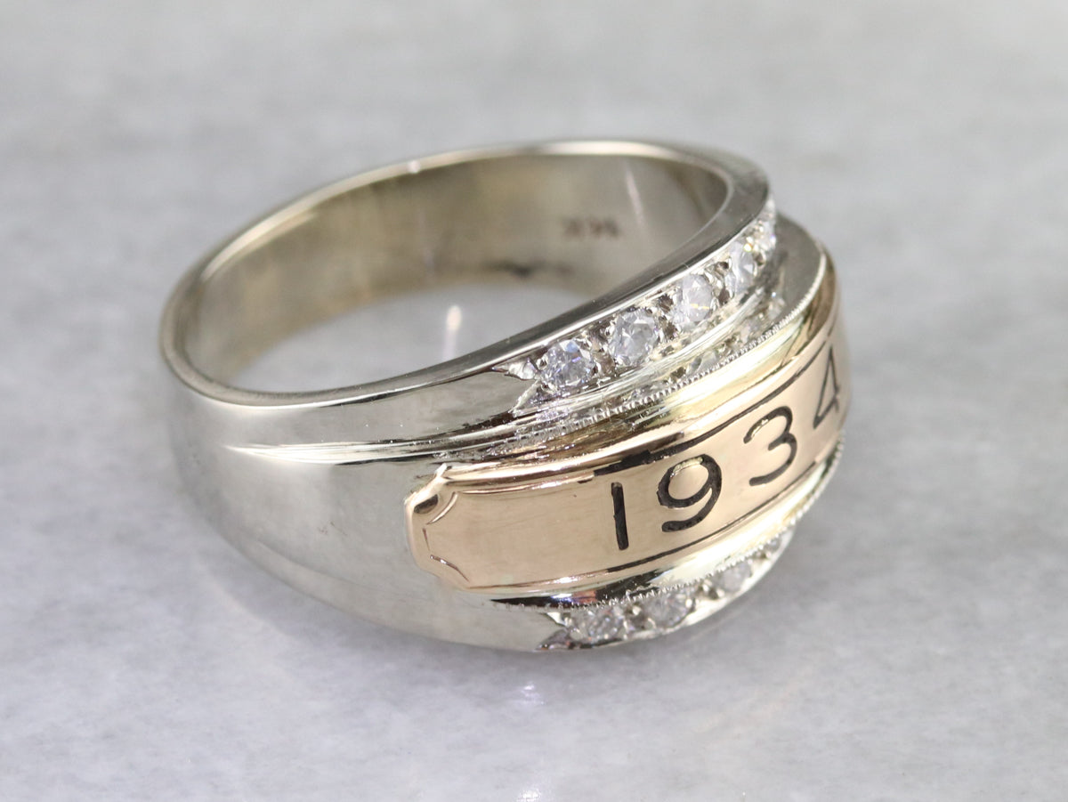 Anillo llamativo de diamantes 1934