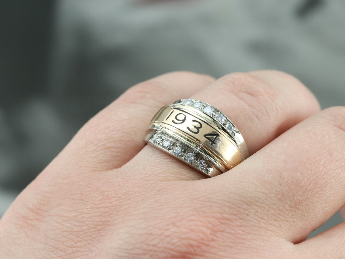 Anillo llamativo de diamantes 1934