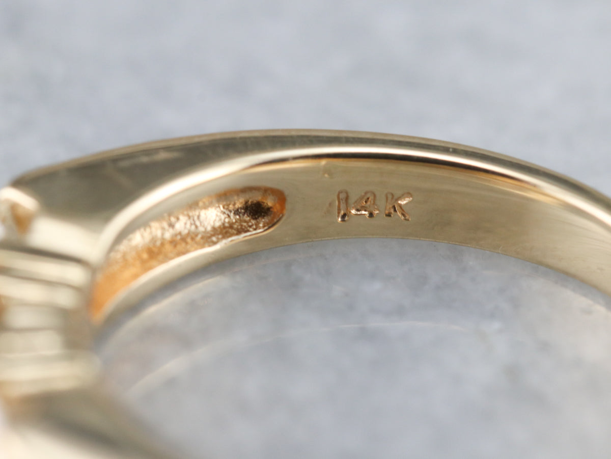 Three Diamond Gold Wedding Band