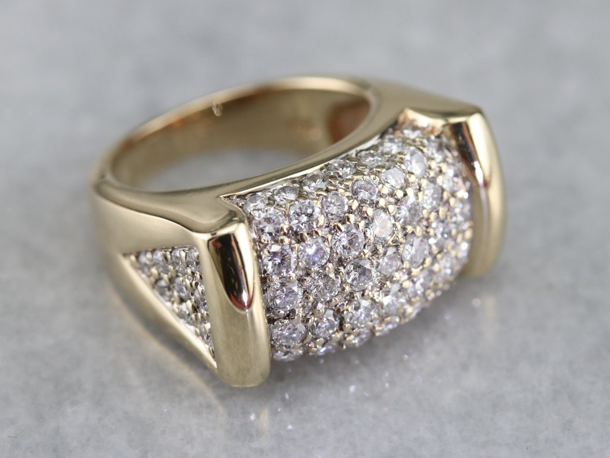 Diamond Encrusted Gold Statement Band