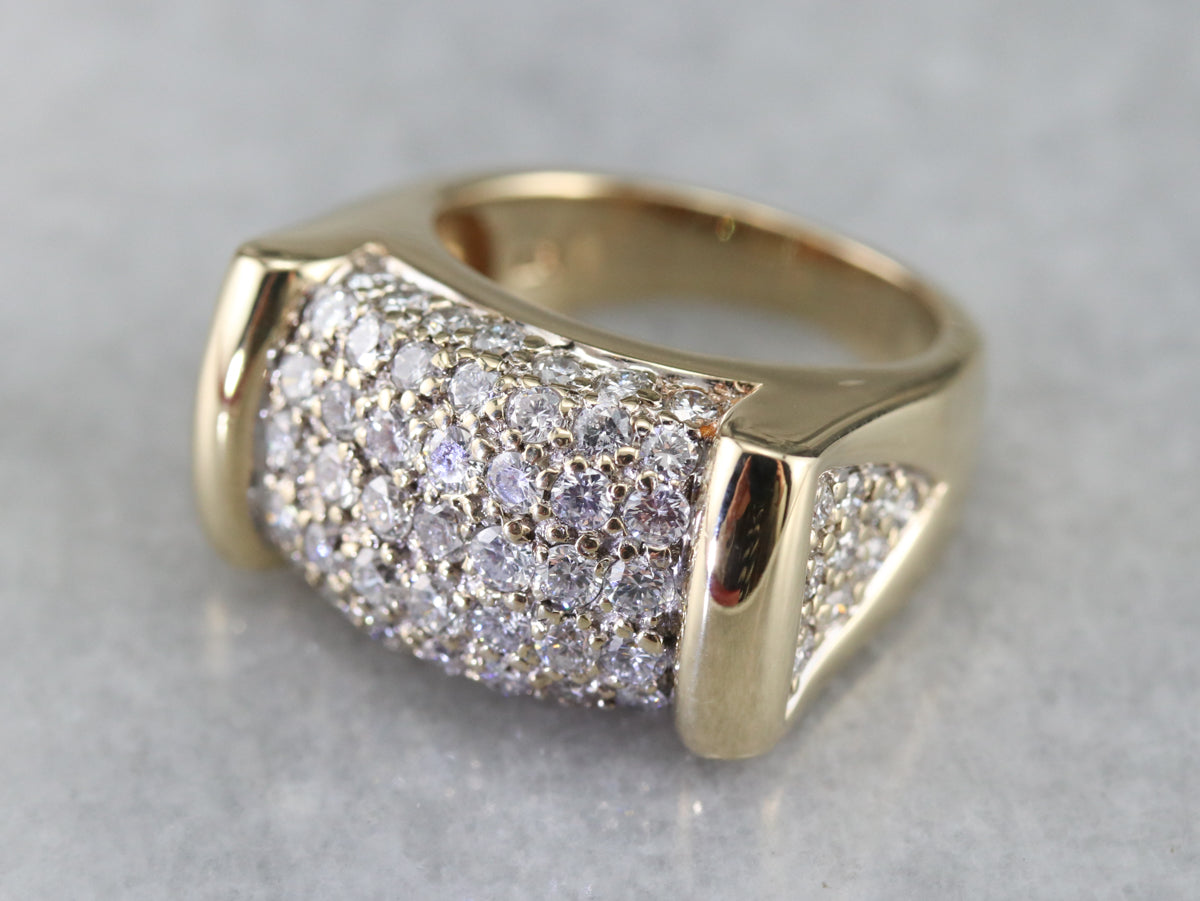 Diamond Encrusted Gold Statement Band