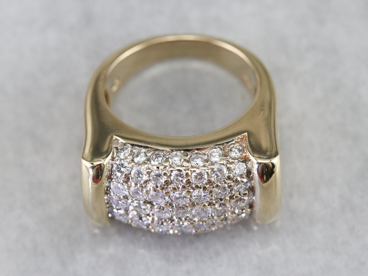 Diamond Encrusted Gold Statement Band