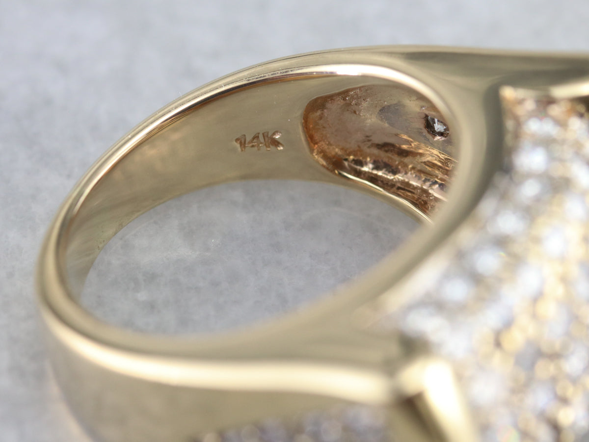 Diamond Encrusted Gold Statement Band