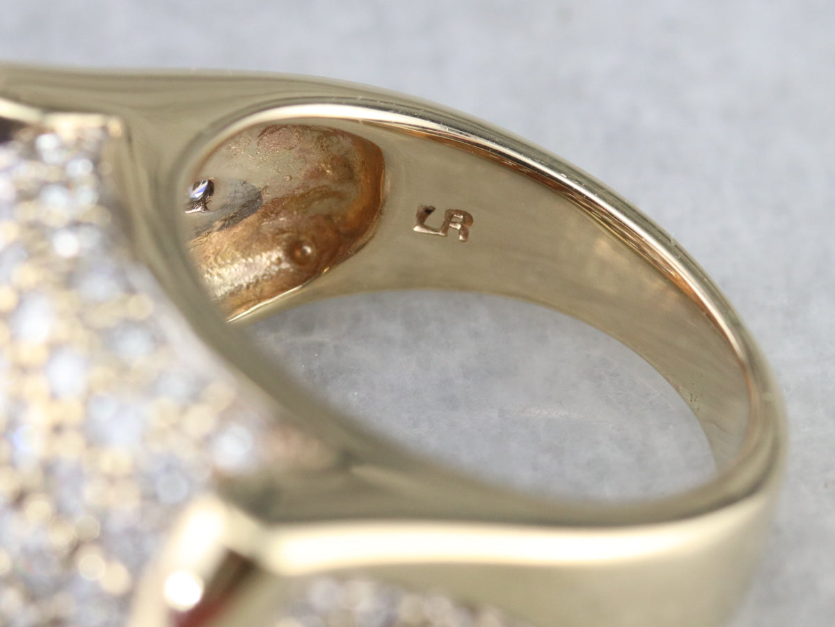 Diamond Encrusted Gold Statement Band