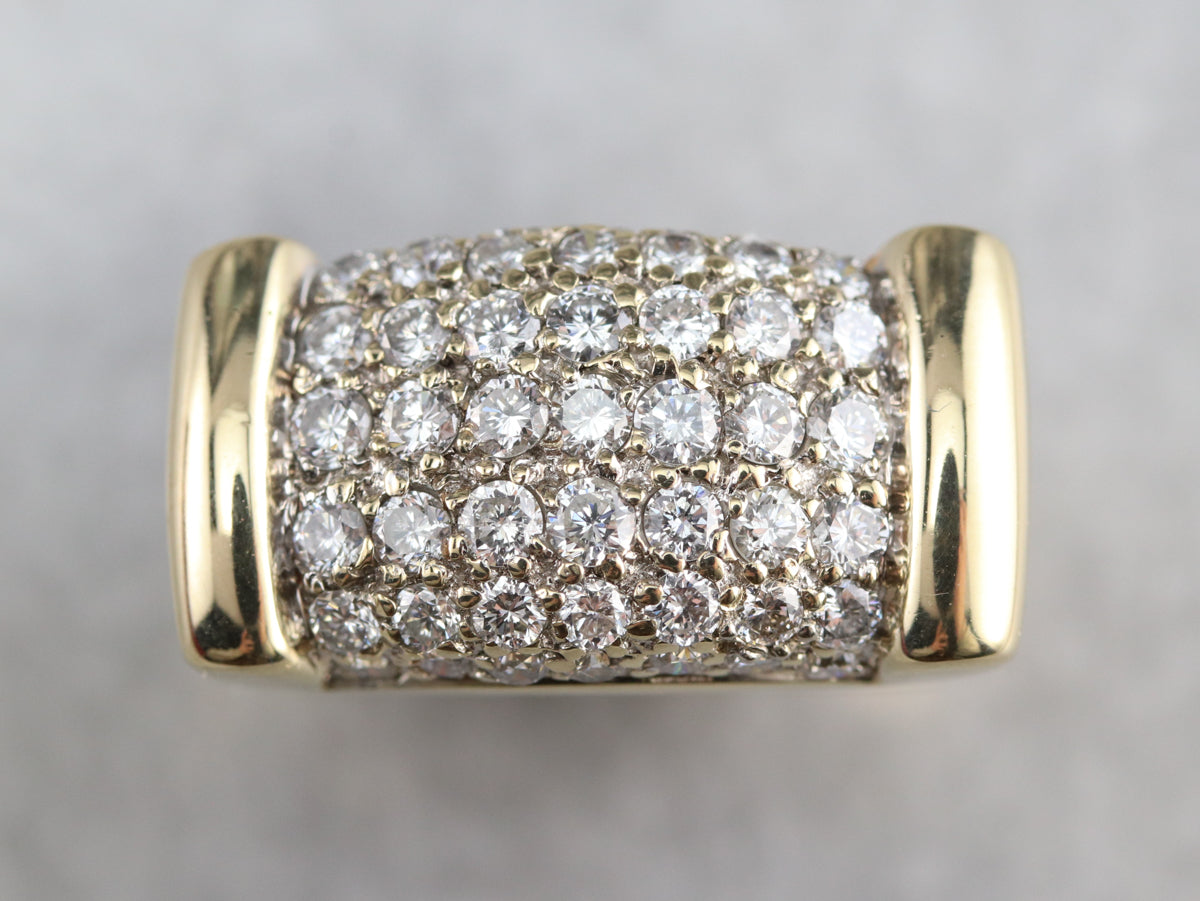 Diamond Encrusted Gold Statement Band