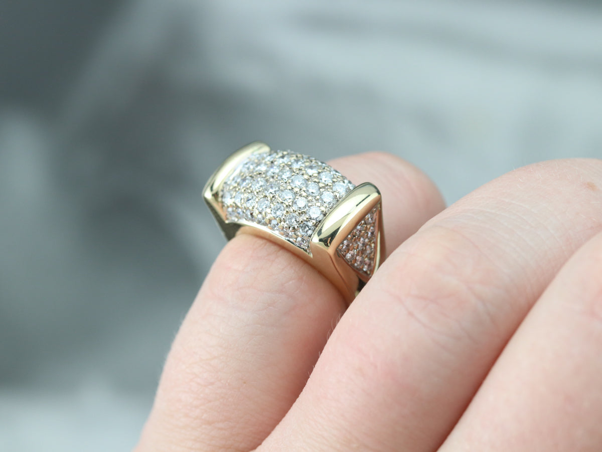 Diamond Encrusted Gold Statement Band