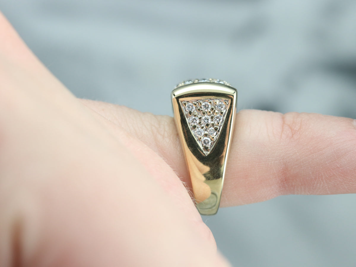 Diamond Encrusted Gold Statement Band