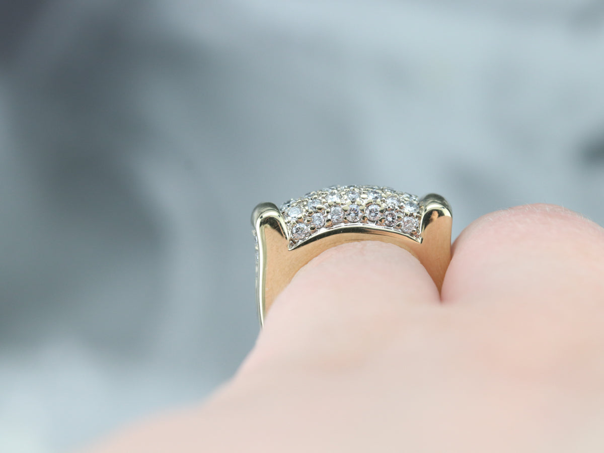 Diamond Encrusted Gold Statement Band