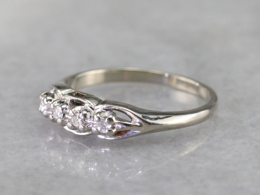 Four Diamond White Gold Sweetheart Ring