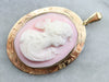 Vintage Pink Shell Cameo Pendant