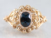 Gold Filigree Sapphire Ring