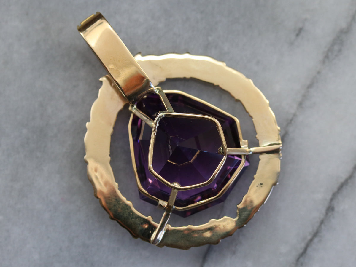 Amethyst and Ruby Statement Pendant