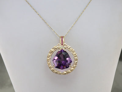 Amethyst and Rudy Statement Pendant