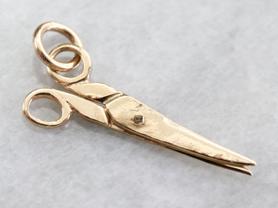 Gold Moveable Scissors Charm