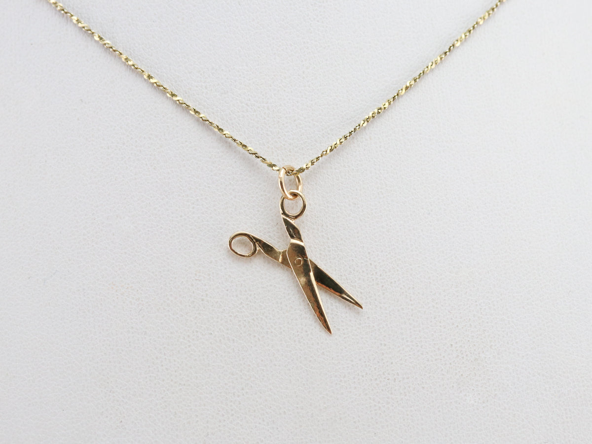 Gold Moveable Scissors Charm