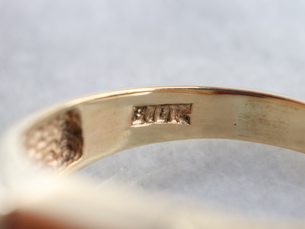 Men's Ruby Red Glass Masonic Ring