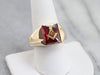 Men's Ruby Red Glass Masonic Ring