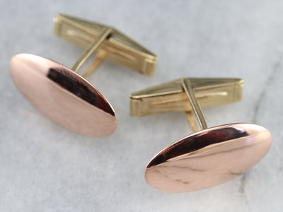 Vintage Yellow and Rose Gold Cufflinks