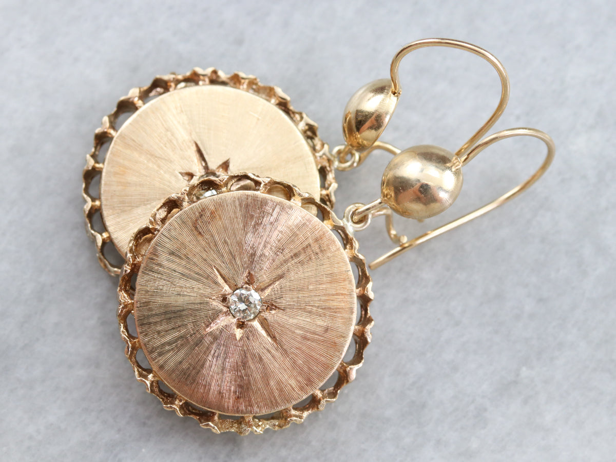 Pendientes victorianos con forma de estrella de diamantes