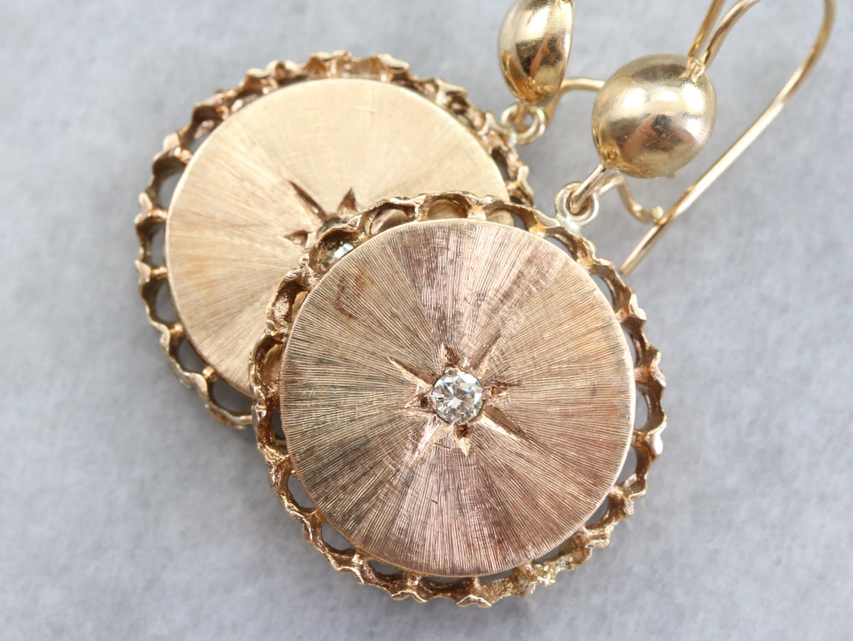 Pendientes victorianos con forma de estrella de diamantes