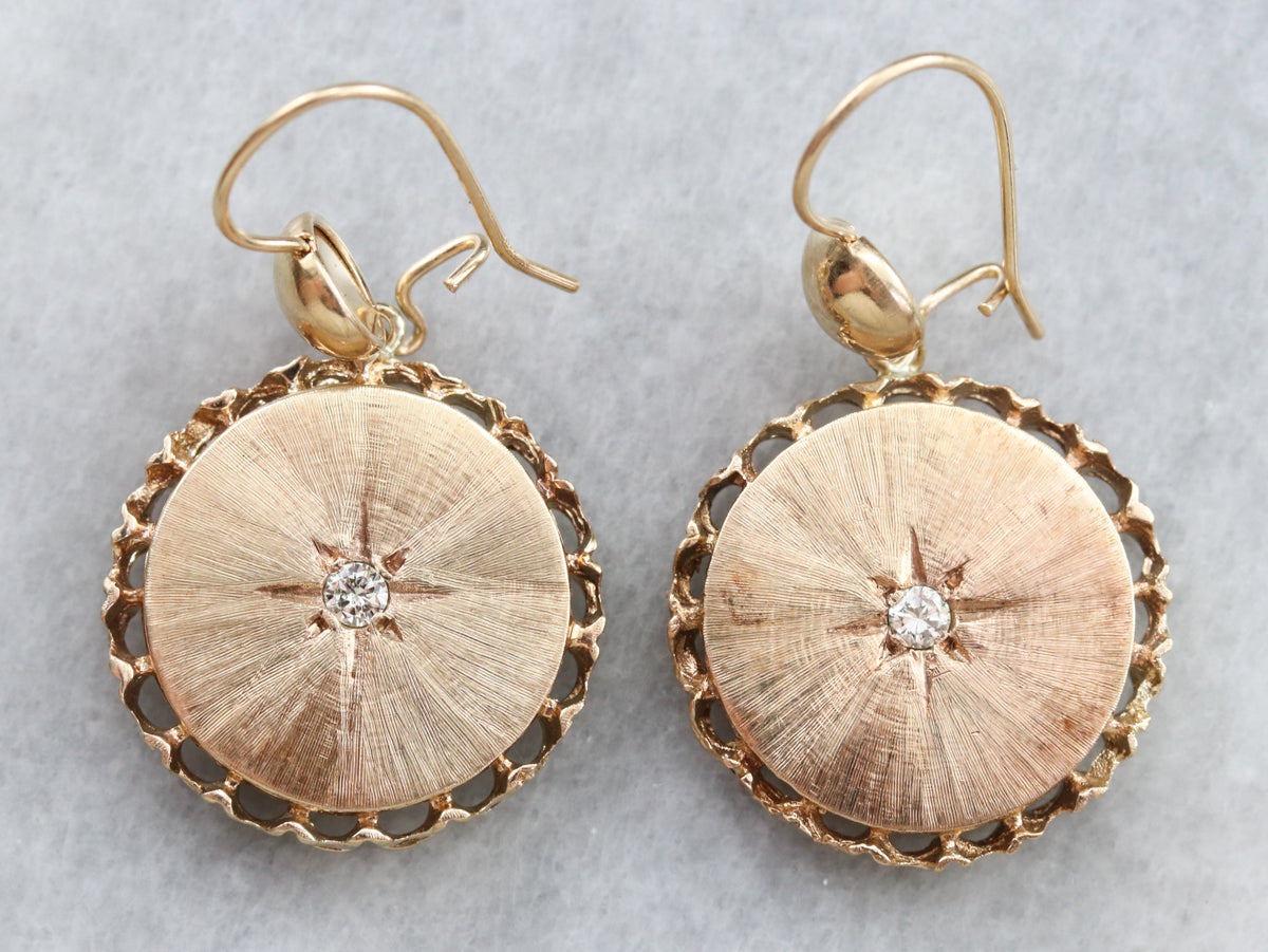 Pendientes victorianos con forma de estrella de diamantes