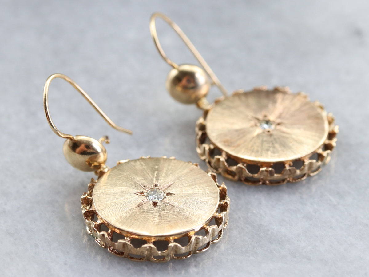 Pendientes victorianos con forma de estrella de diamantes
