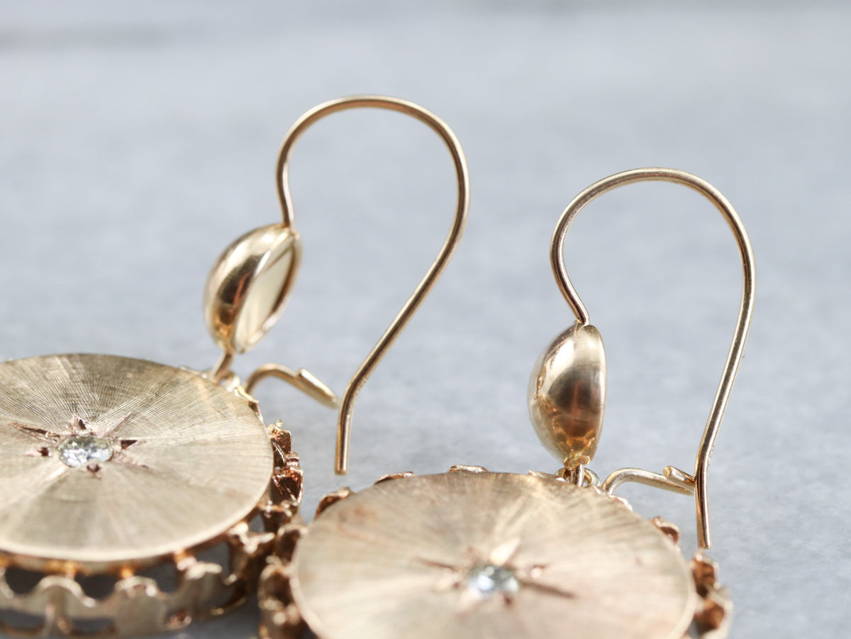 Pendientes victorianos con forma de estrella de diamantes